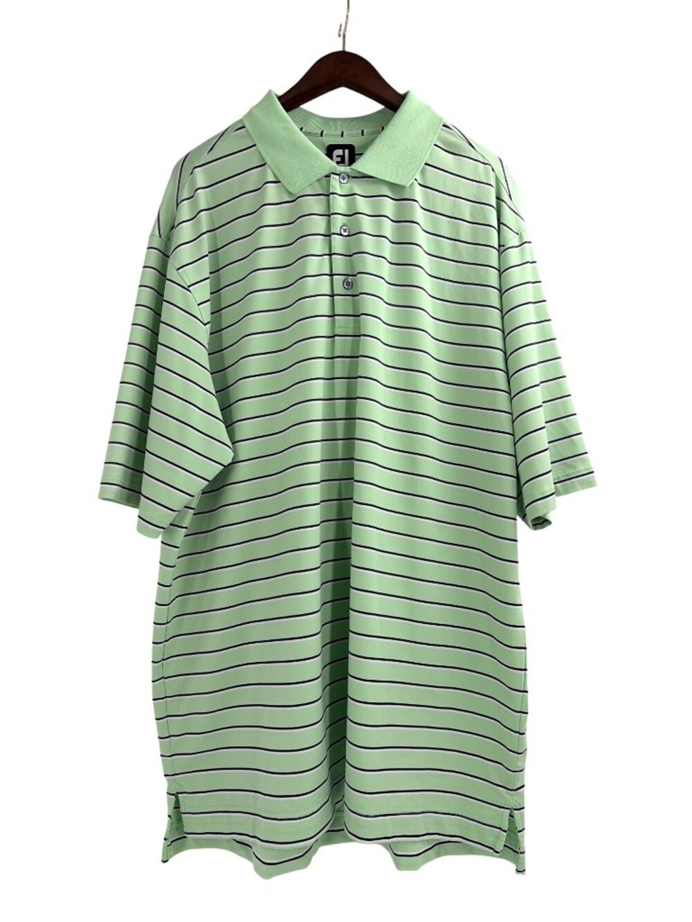 FootJoy Mens XXL Green Striped Golf Polo Shirt Outdoor Athletic Preppy Classic